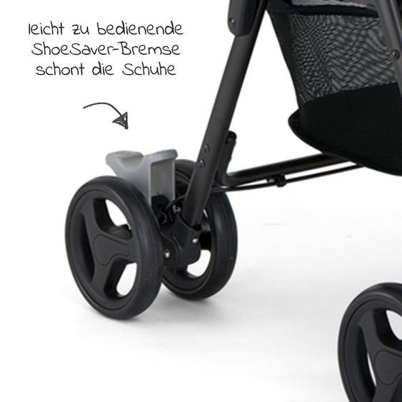 joie Geschwister- & Zwillingswagen Aire Twin mit Liegeposition inkl. Regenschutz & Wendesitzauflage - Dark Pewter