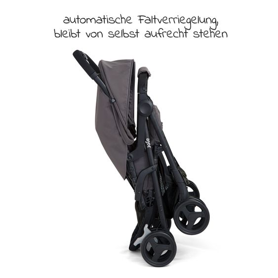 joie Geschwister- & Zwillingswagen Aire Twin mit Liegeposition inkl. Regenschutz & Wendesitzauflage - Dark Pewter