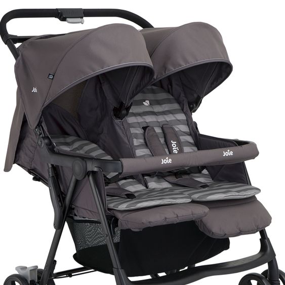 joie Geschwister- & Zwillingswagen Aire Twin mit Liegeposition inkl. Regenschutz & Wendesitzauflage - Dark Pewter