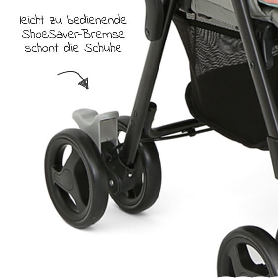 joie Sibling & twin pushchair Aire Twin with reclining position incl. raincover & reversible seat cover - Nectar & Mineral