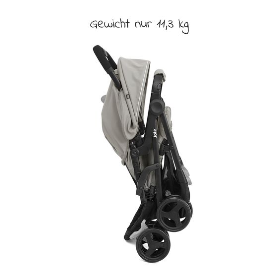 joie Sibling & twin pushchair Aire Twin with reclining position incl. raincover & reversible seat cover - Nectar & Mineral