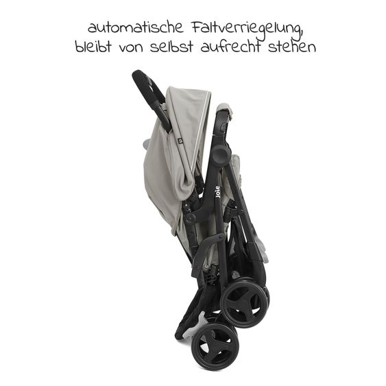 joie Sibling & twin pushchair Aire Twin with reclining position incl. raincover & reversible seat cover - Nectar & Mineral