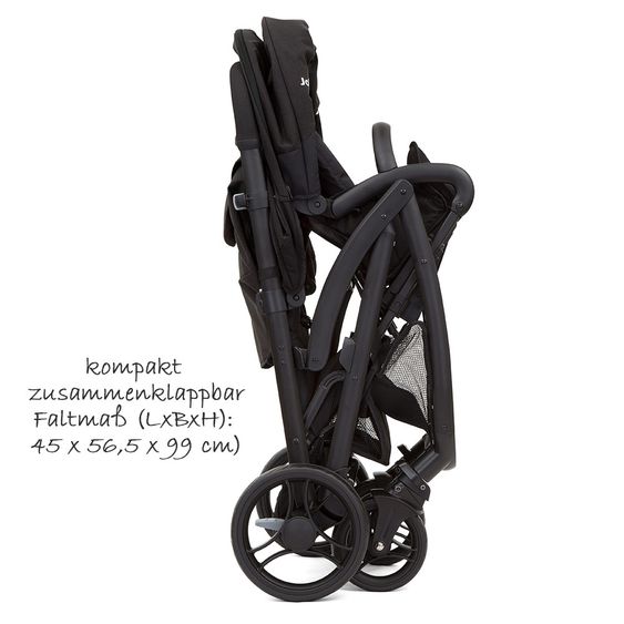 joie Geschwisterwagen Evalite Duo ultraleicht nur 10,6 kg Rücksitz mit Liegeposition inkl. Regenschutz - Coal