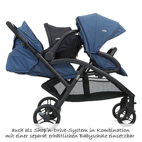 joie Geschwisterwagen Evalite Duo inkl. Regenschutz - Deep Sea