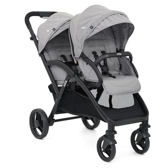 joie Geschwisterwagen Evalite Duo ultraleicht nur 10,6 kg Rücksitz mit Liegeposition inkl. Regenschutz - Gray Flannel