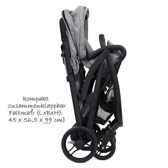 joie Geschwisterwagen Evalite Duo ultraleicht nur 10,6 kg Rücksitz mit Liegeposition inkl. Regenschutz - Gray Flannel