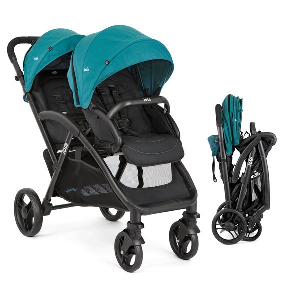 joie Passeggino fratellare Evalite Duo ultra leggero solo 10,6 kg Sedile posteriore reclinabile - incluso parapioggia - Capri