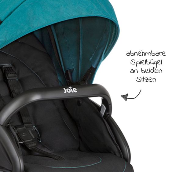 joie Passeggino fratellare Evalite Duo ultra leggero solo 10,6 kg Sedile posteriore reclinabile - incluso parapioggia - Capri