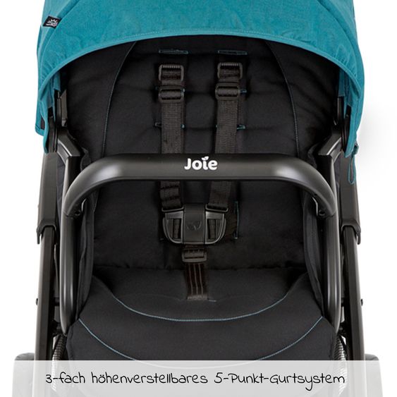 joie Passeggino fratellare Evalite Duo ultra leggero solo 10,6 kg Sedile posteriore reclinabile - incluso parapioggia - Capri