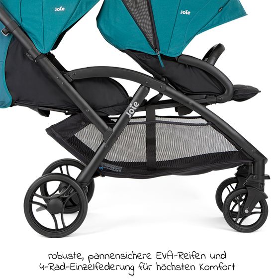 joie Passeggino fratellare Evalite Duo ultra leggero solo 10,6 kg Sedile posteriore reclinabile - incluso parapioggia - Capri