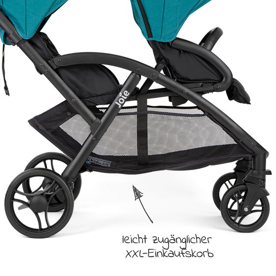 joie Passeggino fratellare Evalite Duo ultra leggero solo 10,6 kg Sedile posteriore reclinabile - incluso parapioggia - Capri