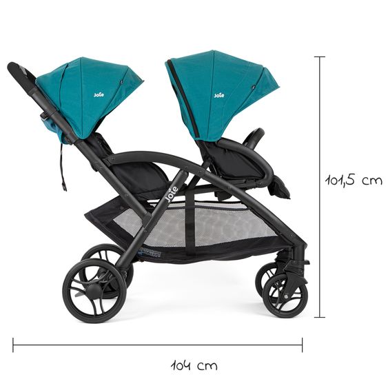 joie Passeggino fratellare Evalite Duo ultra leggero solo 10,6 kg Sedile posteriore reclinabile - incluso parapioggia - Capri