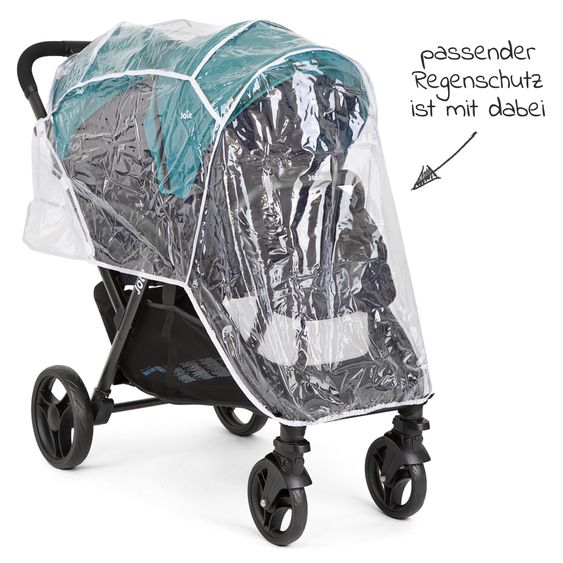 joie Passeggino fratellare Evalite Duo ultra leggero solo 10,6 kg Sedile posteriore reclinabile - incluso parapioggia - Capri