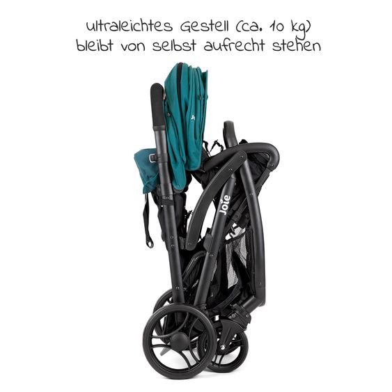 joie Passeggino fratellare Evalite Duo ultra leggero solo 10,6 kg Sedile posteriore reclinabile - incluso parapioggia - Capri