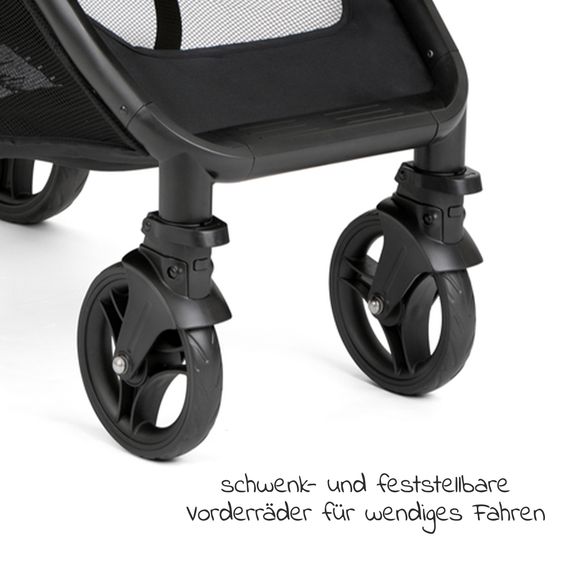 joie Geschwisterwagen Evalite Duo ultraleicht nur 10,6 kg Rücksitz mit Liegeposition - inkl. Regenschutz - Pebble