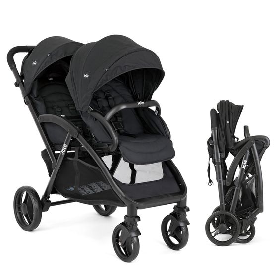 joie Geschwisterwagen Evalite Duo ultraleicht nur 10,6 kg Rücksitz mit Liegeposition - inkl. Regenschutz - Shale