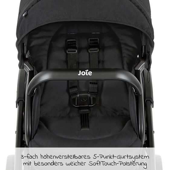 joie Geschwisterwagen Evalite Duo ultraleicht nur 10,6 kg Rücksitz mit Liegeposition - inkl. Regenschutz - Shale