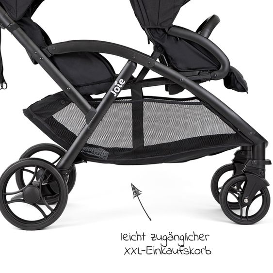 joie Geschwisterwagen Evalite Duo ultraleicht nur 10,6 kg Rücksitz mit Liegeposition - inkl. Regenschutz - Shale