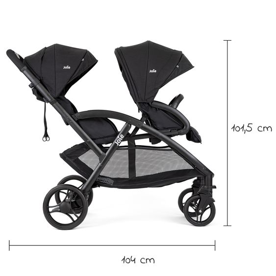 joie Geschwisterwagen Evalite Duo ultraleicht nur 10,6 kg Rücksitz mit Liegeposition - inkl. Regenschutz - Shale