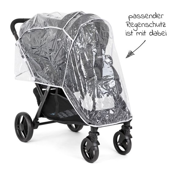 joie Geschwisterwagen Evalite Duo ultraleicht nur 10,6 kg Rücksitz mit Liegeposition - inkl. Regenschutz - Shale