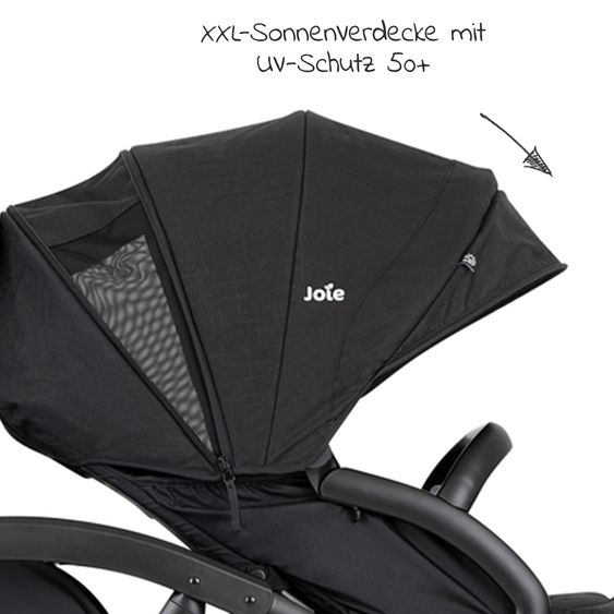 joie Geschwisterwagen Evalite Duo ultraleicht nur 10,6 kg Rücksitz mit Liegeposition - inkl. Regenschutz - Shale