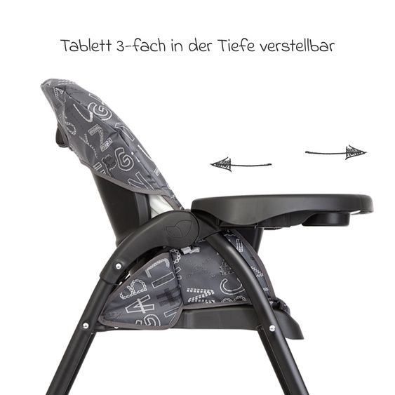 joie Hochstuhl Mimzy Snacker ab 6 Monate nutzbar klein faltbar nur 6,3 kg leicht - ABC Charcoal