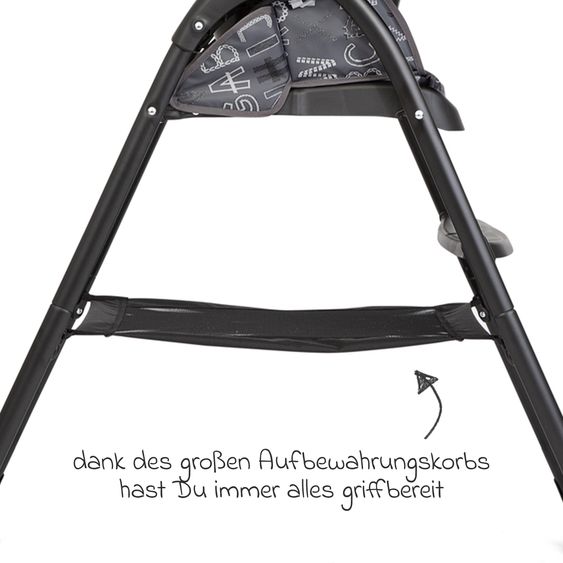 joie Hochstuhl Mimzy Snacker ab 6 Monate nutzbar klein faltbar nur 6,3 kg leicht - ABC Charcoal