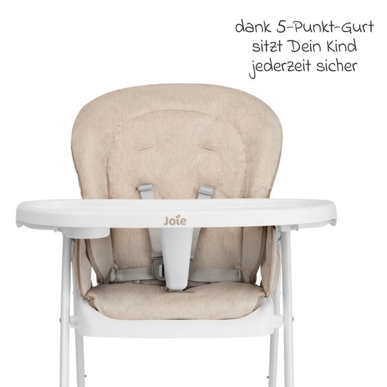 joie Hochstuhl Mimzy Snacker ab 6 Monate nutzbar klein faltbar nur 6,3 kg leicht - Taupe