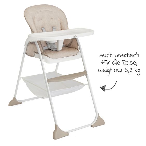 joie Hochstuhl Mimzy Snacker ab 6 Monate nutzbar klein faltbar nur 6,3 kg leicht - Taupe