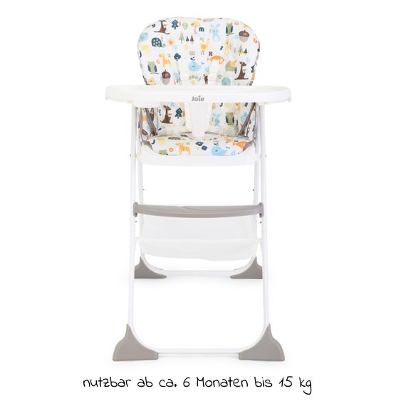 joie Hochstuhl Mimzy Snacker bis 15 kg nutzbar klein faltbar nur 6,3 kg - Alphabet