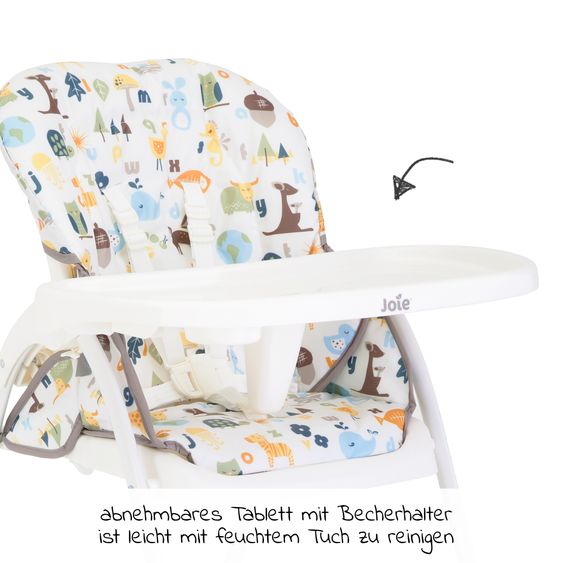 joie Hochstuhl Mimzy Snacker bis 15 kg nutzbar klein faltbar nur 6,3 kg - Alphabet