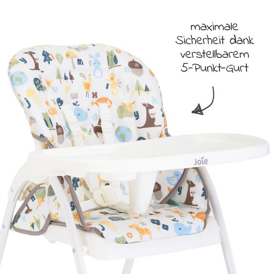 joie Hochstuhl Mimzy Snacker bis 15 kg nutzbar klein faltbar nur 6,3 kg - Alphabet