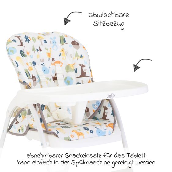 joie Seggiolone Mimzy Snacker utilizzabile da 6 mesi piccolo pieghevole solo 6,3 kg leggero - Alphabet