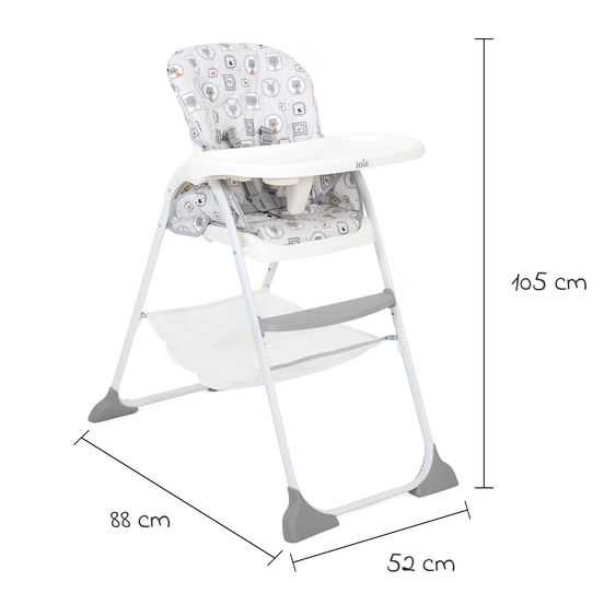 joie Highchair Mimzy Snacker usable from 6 months small foldable only 6.3 kg light - Portrait