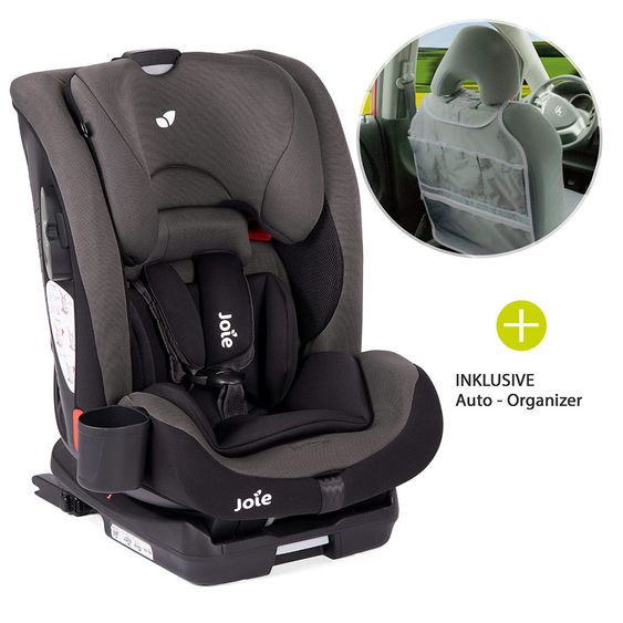 joie Kindersitz Bold R Gruppe 1/2/3 - ab 9 Monate -12 Jahre (9-36 kg) mit Isofix inkl. Auto - Organizer & Getränkehalter - Ember