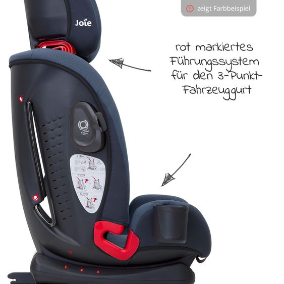 joie Kindersitz Bold R Gruppe 1/2/3 - ab 9 Monate -12 Jahre (9-36 kg) mit Isofix inkl. Auto - Organizer & Getränkehalter - Ember