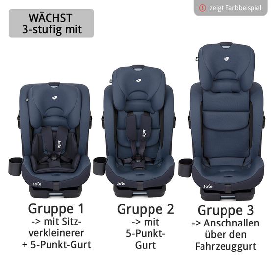 joie Kindersitz Bold R Gruppe 1/2/3 - ab 9 Monate -12 Jahre (9-36 kg) mit Isofix inkl. Auto - Organizer & Getränkehalter - Ember