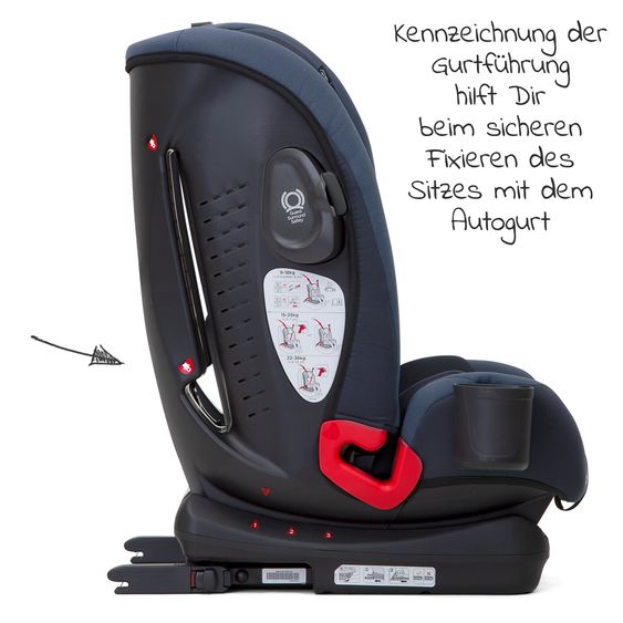 joie Kindersitz Bold R Gruppe 1/2/3 - ab 9 Monate -12 Jahre (9-36 kg) mit Isofix inkl. Getränkehalter - Deep Sea