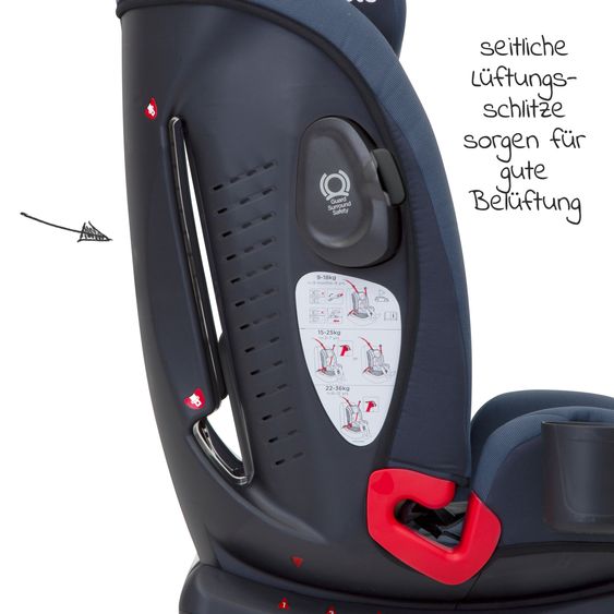 joie Kindersitz Bold R Gruppe 1/2/3 - ab 9 Monate -12 Jahre (9-36 kg) mit Isofix inkl. Getränkehalter - Deep Sea