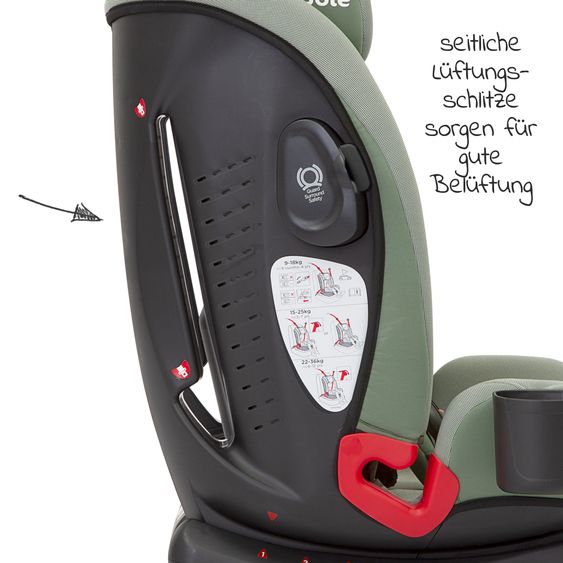 joie Kindersitz Bold R Gruppe 1/2/3 - ab 9 Monate - 12 Jahre (9-36 kg) mit Isofix inkl. Getränkehalter - Laurel