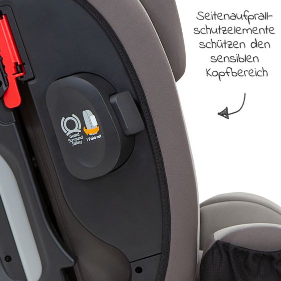 joie Child seat Fortifi R Group 1/2/3 - from 12 months - 12 years (9-36 kg) incl. Car - Organizer - Dark Peweter
