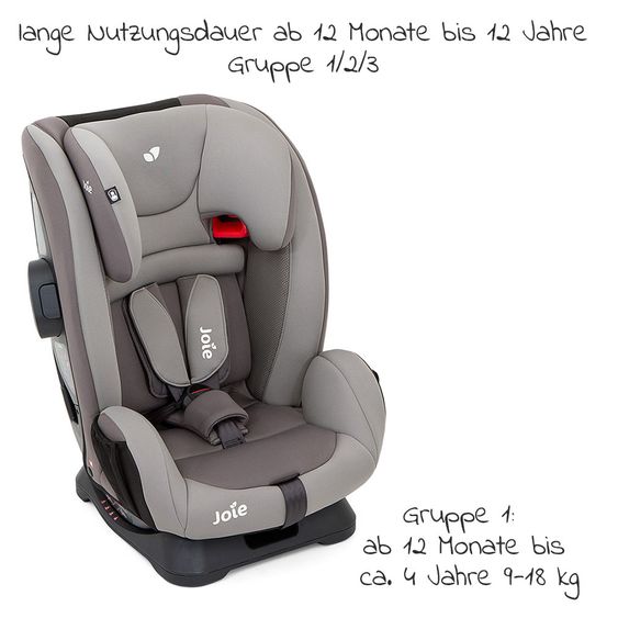 joie Child seat Fortifi R Group 1/2/3 - from 12 months - 12 years (9-36 kg) incl. Car - Organizer - Dark Peweter