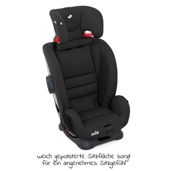 joie Kindersitz Fortifi R Gruppe 1/2/3 - ab 12 Monate - 12 Jahre (9-36 kg) inkl. GRATIS Autositz-Schutzunterlage + Rückenlehnen-Schutz - Coal