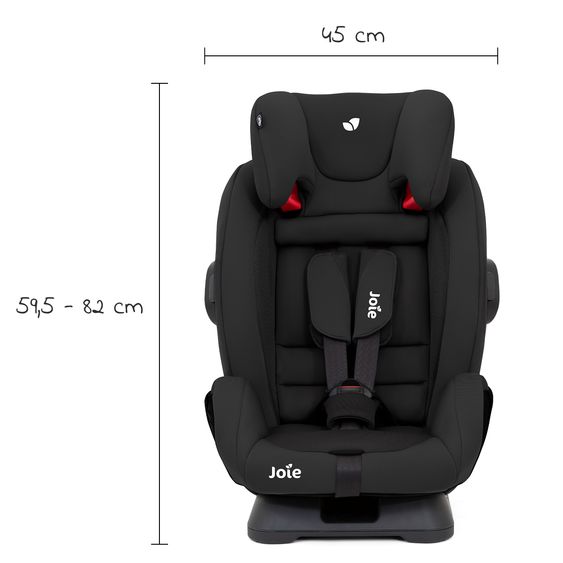 joie Kindersitz Fortifi R Gruppe 1/2/3 - ab 12 Monate - 12 Jahre (9-36 kg) inkl. GRATIS Autositz-Schutzunterlage + Rückenlehnen-Schutz - Coal