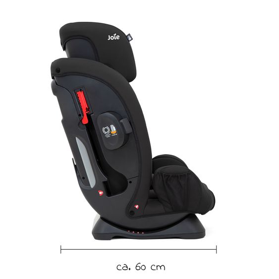 joie Kindersitz Fortifi R Gruppe 1/2/3 - ab 12 Monate - 12 Jahre (9-36 kg) inkl. GRATIS Autositz-Schutzunterlage + Rückenlehnen-Schutz - Coal