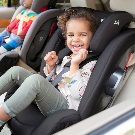 joie Kindersitz Fortifi R Gruppe 1/2/3 - ab 12 Monate - 12 Jahre (9-36 kg) inkl. GRATIS Autositz-Schutzunterlage + Rückenlehnen-Schutz - Coal