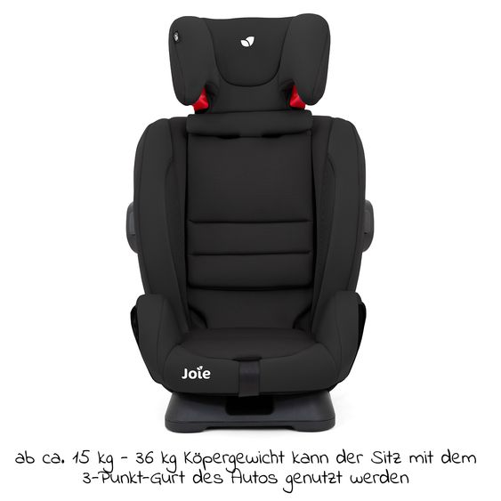 joie Kindersitz Fortifi R Gruppe 1/2/3 - ab 12 Monate - 12 Jahre (9-36 kg) inkl. GRATIS Autositz-Schutzunterlage + Rückenlehnen-Schutz - Coal