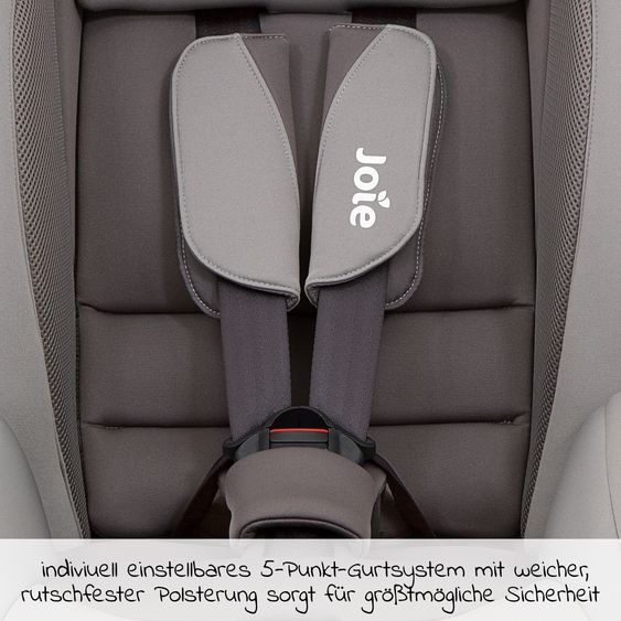 joie Kindersitz Fortifi R Gruppe 1/2/3 - ab 12 Monate - 12 Jahre (9-36 kg) inkl. GRATIS Autositz-Schutzunterlage + Rückenlehnen-Schutz - Dark Pewter