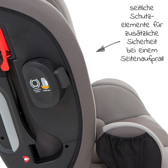 joie Kindersitz Fortifi R Gruppe 1/2/3 - ab 12 Monate - 12 Jahre (9-36 kg) inkl. GRATIS Autositz-Schutzunterlage + Rückenlehnen-Schutz - Dark Pewter