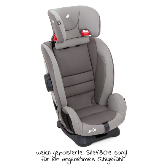 joie Kindersitz Fortifi R Gruppe 1/2/3 - ab 12 Monate - 12 Jahre (9-36 kg) inkl. GRATIS Autositz-Schutzunterlage + Rückenlehnen-Schutz - Dark Pewter